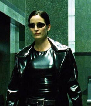 The Matrix 4 Trinity Black Leather Long Coat