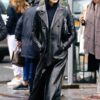 The Matrix Kaia Gerber Black Leather Trench Coat 2