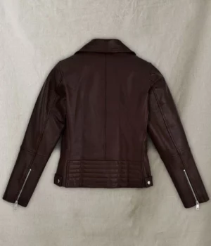 The Morning Show Bradley Jackson Brown Biker Leather Jacket Back