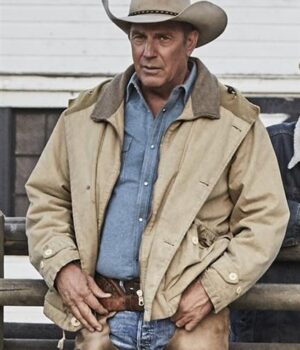 Yellowstone John Dutton Beige Cotton Jacket 1