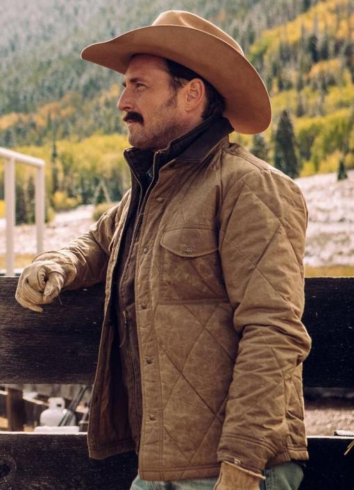 Yellowstone John Dutton Brown Cotton Quilted Jacket