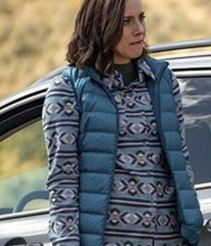 Yellowstone Lynelle Perry Blue Parachute Puffer Vest