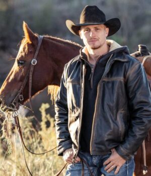 Yellowstone Ranch Wear Distressed Black Leather Jacket