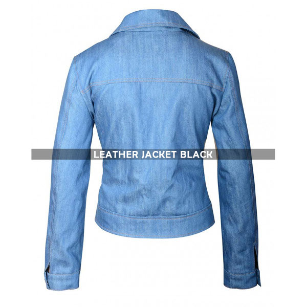 Yellowstone S03 Kelsey Asbille Blue Cropped Denim Jacket Back