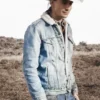 Yellowstone Sam Stands Alone Blue Denim Fur Jacket Side