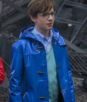 A Series Of Unfortunate Events Louis Hynes Blue Leather Coat