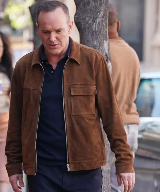 Agents Of Shield Clark Gregg Brown Suede Leather Jacket