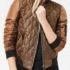 Agents Of Shield Jemma Simmons Satin Quilted Bomber Jacket