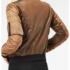Agents Of Shield Jemma Simmons Satin Quilted Bomber Jacket Back