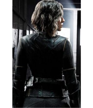 Agents of Shield Chloe Bennet Black Leather Jacket Back
