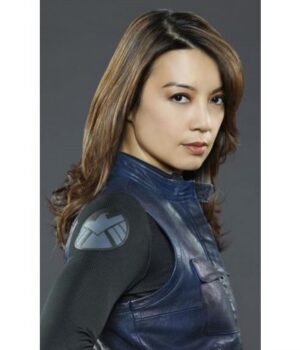 Agents of Shield Melinda May Blue Leather Vest Side