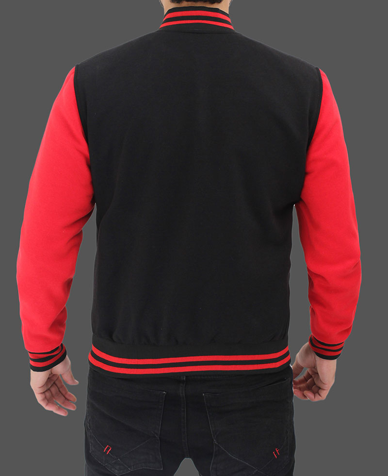 Men's V Baseball Jacket [Red/Black] – LeatherKloset