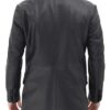 Black Leather Blazer Jacket For Mens