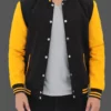 Black and Yellow Letterman Jacket