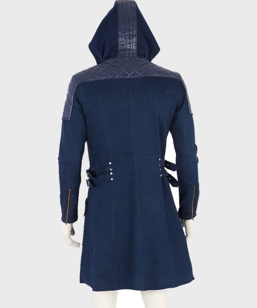 Devil May Cry 5 Nero Wool Blend Blue Trench Coat Back