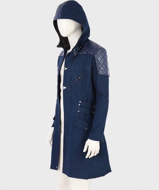 Devil May Cry 5 Nero Wool Blend Blue Trench Coat SIde