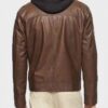 El Camino Jesse Pinkman Brown Hooded Leather Jacket Back