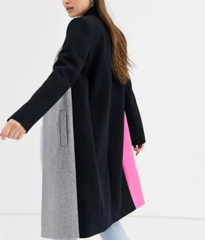 Emily In Paris Emily Cooper Colorblock Long Trench Coat Side