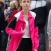 Emily in Paris S02 Lily Collins Pink 1997 Embellished Jacket