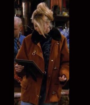 Friends Phoebe Buffay Brown Wool Fur Collar Jacket