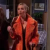 Friends S05 Phoebe Buffay Orange Faux Fur Coat