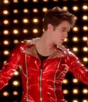 Glee S04 Blaine Devon Anderson Red Studded Leather Jacket