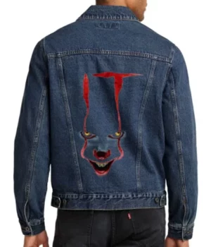 IT Chapter Two Pennywise Denim Blue Jacket Back