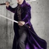 Into the Badlands Gaius Chau Purple Long Velvet Coat