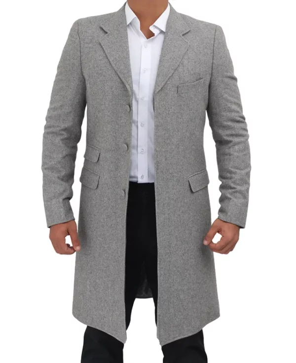 Karry Mens Mid Length Grey Coat