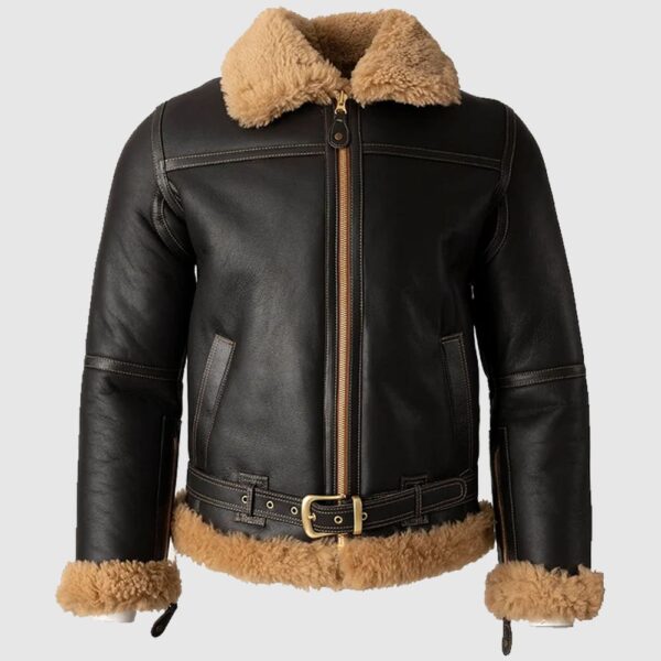 Mens Battle Shearling Fur Leather Jacket