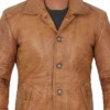 Mens Brown Leather Coat