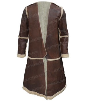 Rand al’Thor The Wheel Of Time Brown Shearling Leather Coat Front
