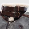 Shearling Fur Aviator Leather Jacket
