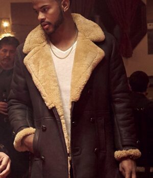 SuperFly Youngblood Priest Brown Shearling Leather Coat