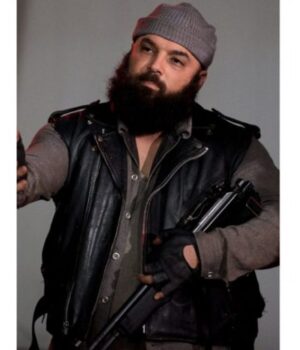 The Walking Dead Carlos Aviles Black Leather Biker Vest