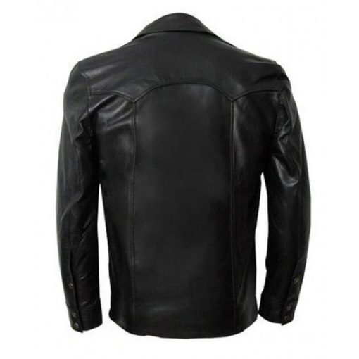 The Walking Dead David Morrissey Black Leather Jacket Back