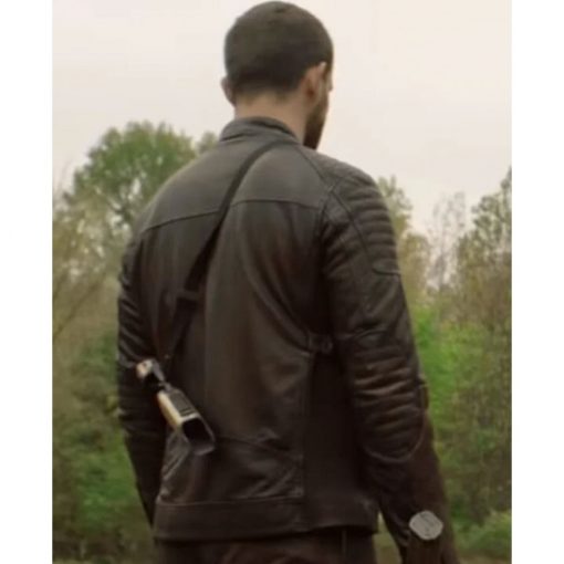 The Walking Dead Nico Tortorella Brown Leather Jacket Back