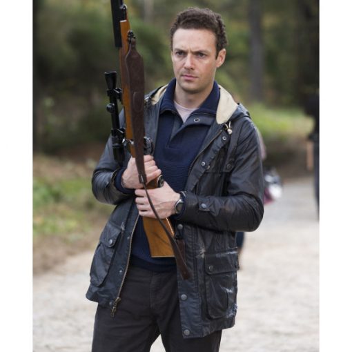 The Walking Dead Ross Marquand Black Leather Hooded Jacket