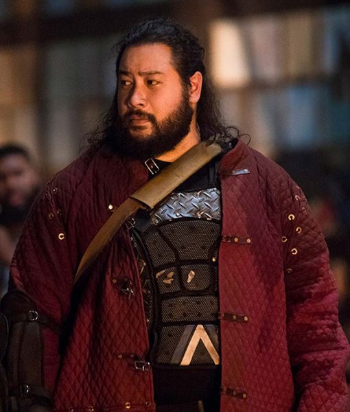 The Walking Dead S09 Cooper Andrews Quilted Red Satin Jacket