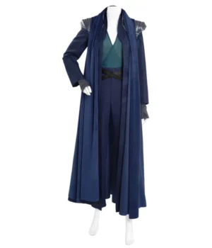 The Wheel Of Time Moiraine Blue Long Trench Coat Front