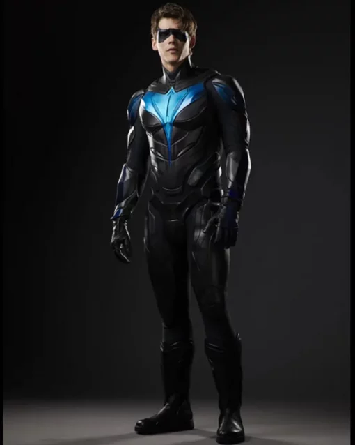 Titans Nightwing Dick Grayson Leather Costume Jacket Front