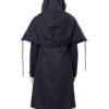 Titans Rachel Roth Black Cotton Hooded Long Coat Back