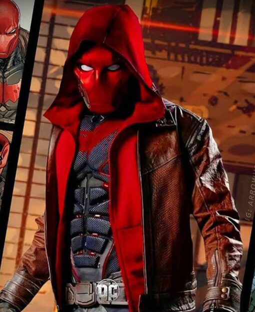 Titans S02 Ep01 Jason Todd Robin Brown Leather Jacket