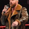 WWE Wrestler Dean Ambrose Brown Shearling Leather Jacket