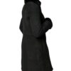 Women Black Sheepskin Shearling Fur Long Winter Coat Back