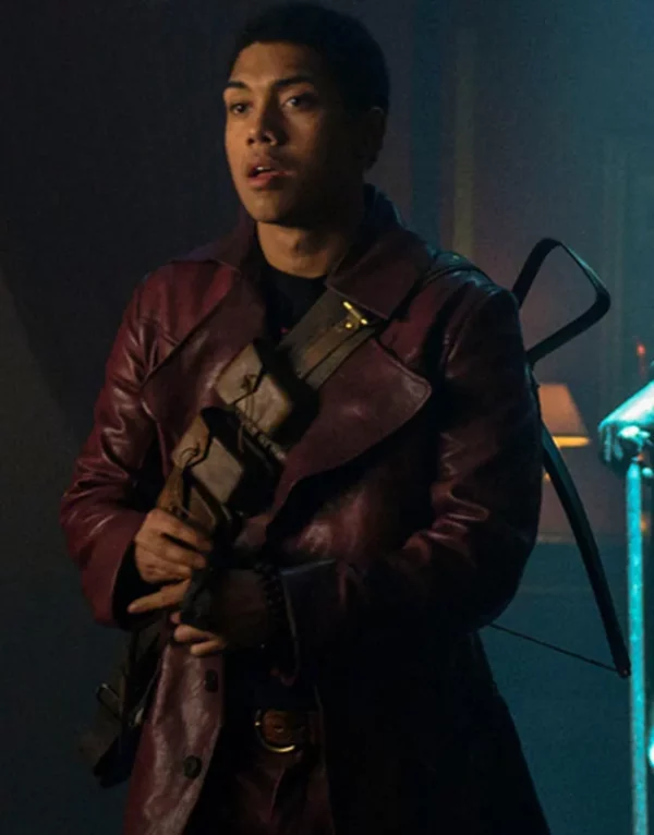 Ambrose Chilling Adventures of Sabrina Leather Coat