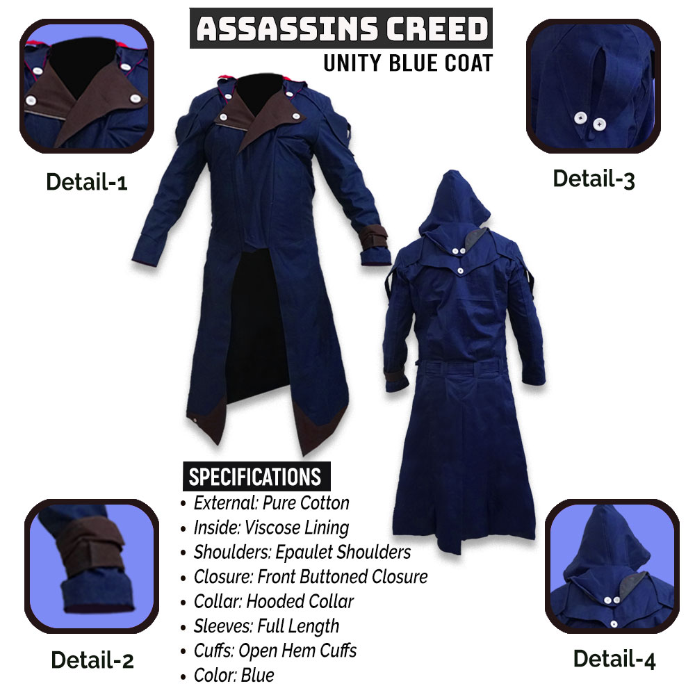 Assassins Creed Unity Arno Dorian Costume Coat