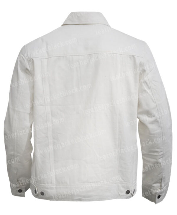 Brad Pitt Once Upon A Time In Hollywood White Denim Jacket Back