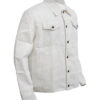 Brad Pitt Once Upon A Time In Hollywood White Denim Jacket Right Side