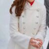 Laura Osnes One Royal Holiday Anna White Wool Coat
